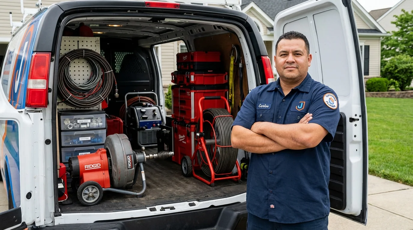 Professional drain cleaning equipment and Johns Plumbing LLC plumber in Burleson