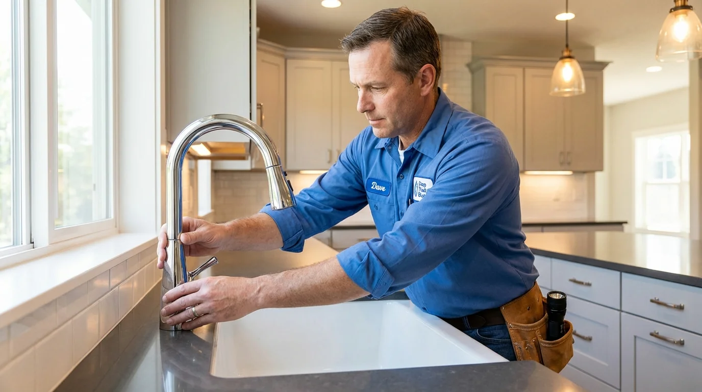 Kitchen faucet installation by Johns Plumbing LLC in Burleson